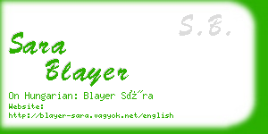 sara blayer business card